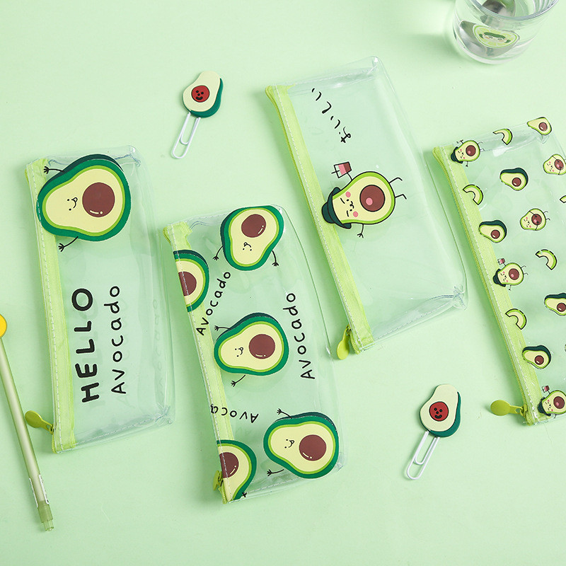 

1 Pc Kawaii Pencil Case Cute Avocado Kids Gift School Pencil Box Pencilcase Transparent Pencil Bag School Supplies Stationery