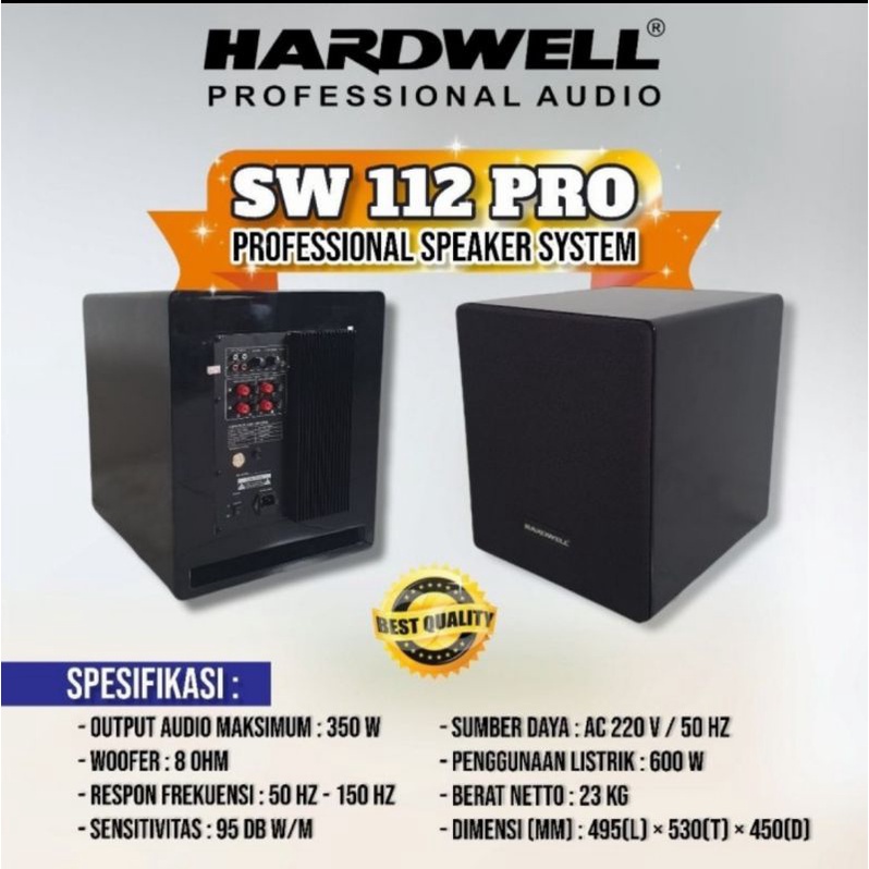 Subwoofer Hardwell 12inch SW112 PRO SubWoofer sw 112pro sw112