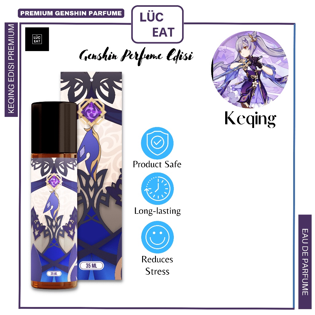 Parfum Anime Luceat Murah 35ml Genshin Impact Keqing Edition Parfum Pria Original Tahan Lama Genshin