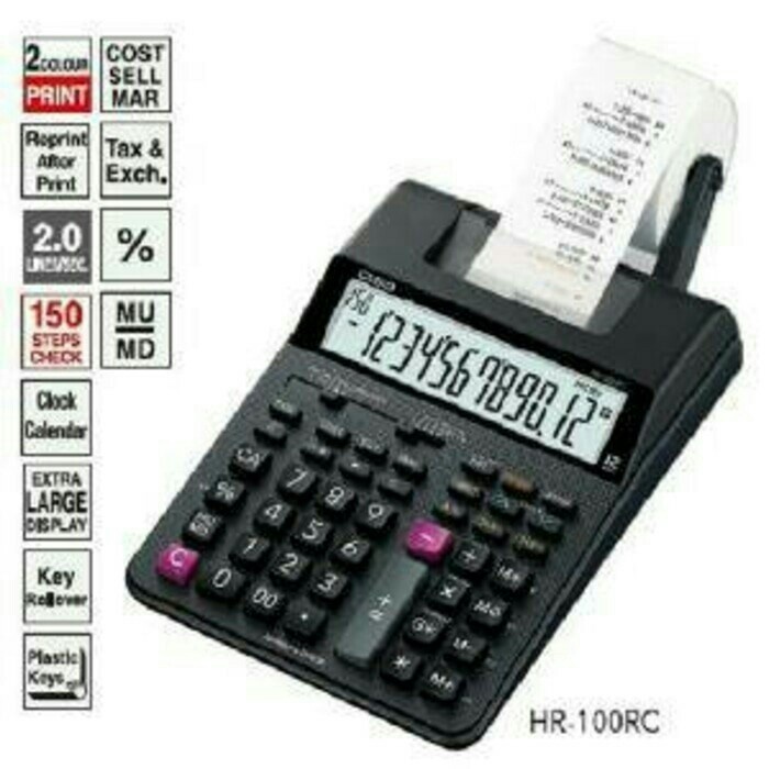

kalkulator calculator casio hr-100rc hr100rc printing print struk ori