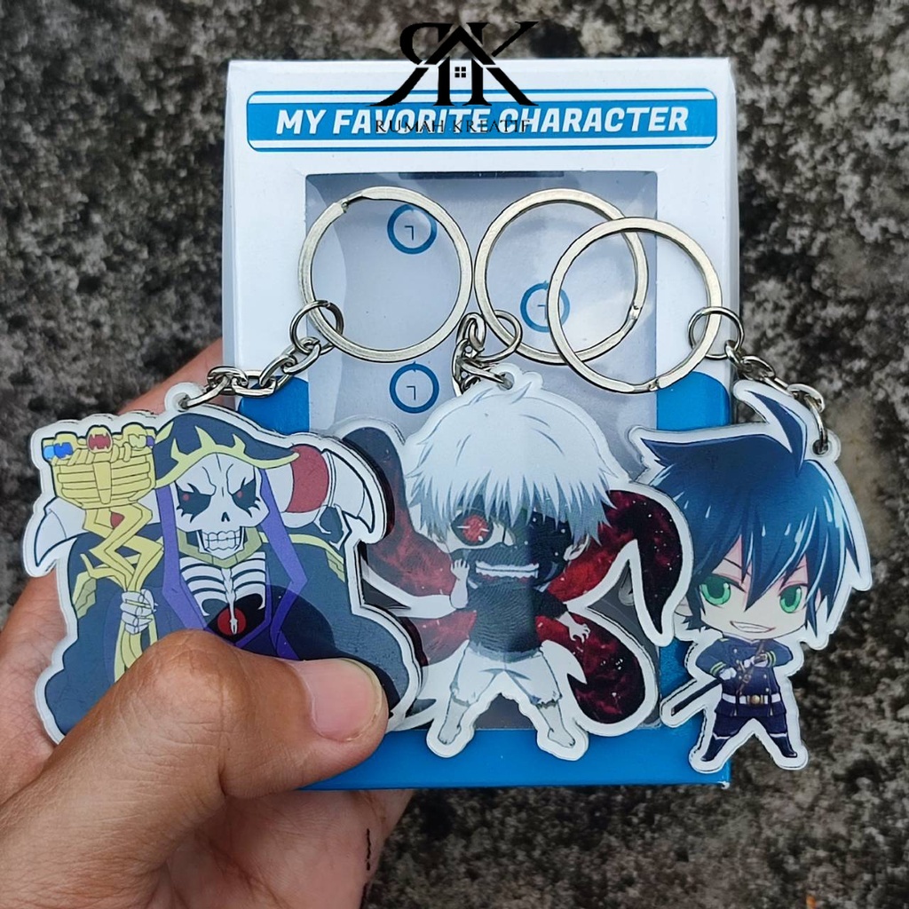 Gantungan Kunci / keychain Anime Tokyo Ghoul - Ganci Anime Owari no Seraph - Overlord - Momonga - Al