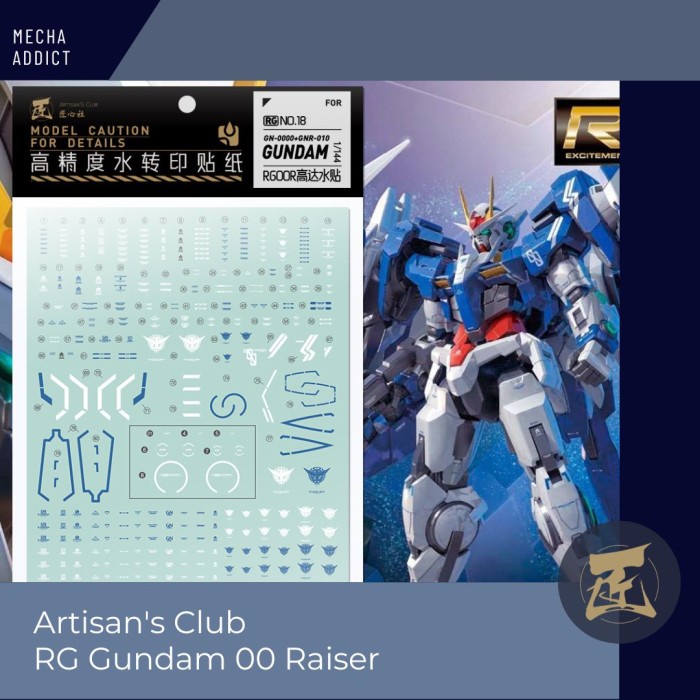 Water Slide Decal RG Gundam 00 Raiser by Artisan's club