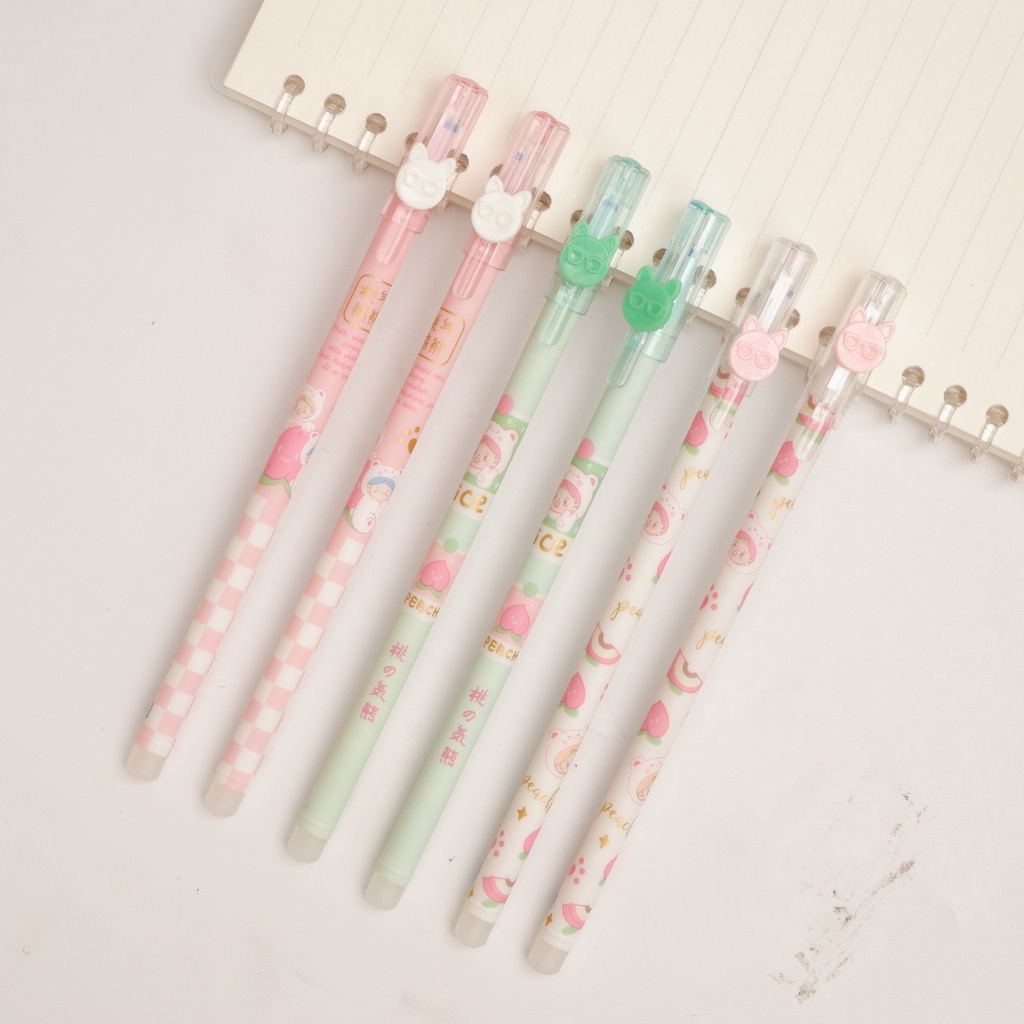 

Pena Gel Odemei GP-34188 Peach Bears bisa dihapus Erasable Pen Pulpen Tinta Hitam Bolpen