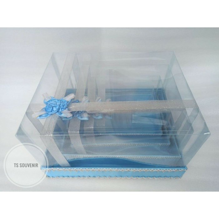 New Kotak hantaran / kotak seserahan full mika warna biru