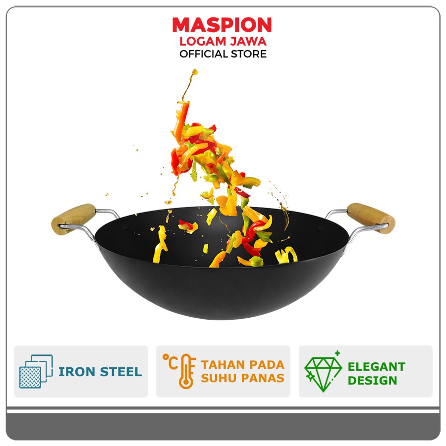 Maspion Maslon Wajan Kiku Wok Double Handle Non Stick 33 cm