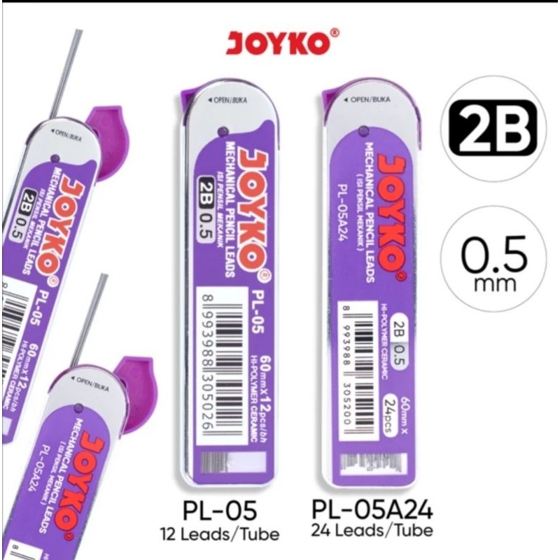 

PL05 Pencil Lead Isi Pensil Mekanik Joyko PL-05 2B 0.5 mm PL 05