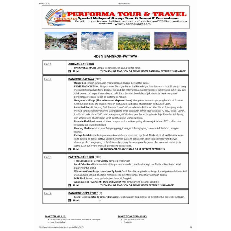 LAND TOUR (THAILAND) 4D3N BANGKOK - PATTAYA WITH FROST MAGIC ICE (TANPA TIKET PESAWAT)
