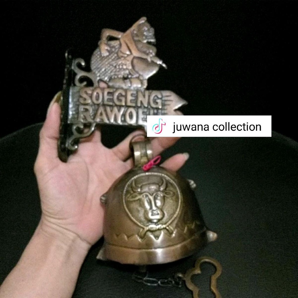 Bel pintu rumah motif wayang semar tulisan sugeng rawuh
