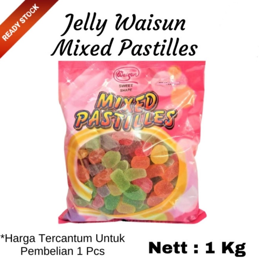 

Permen jelly Waisun (mixed pastilles candy)/ Jelly Fruit Malaysia 1kg