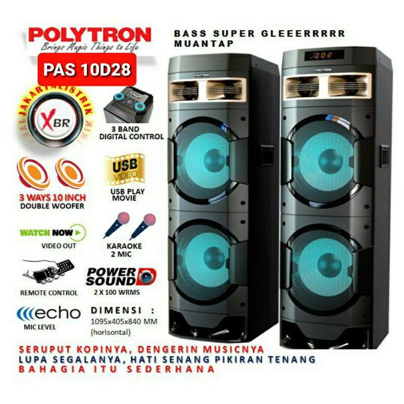 POLYTRON SPEAKER AUDIO PAS 10D28 PAS10D28 USB BLUETOOTH