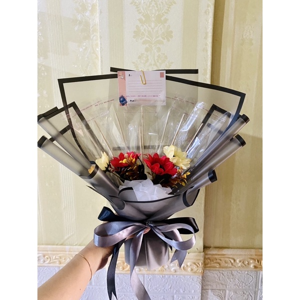 

Buket uang atau barang kosong kerangka bouquet cellophane transparant hampers hadiah ultah wisuda anniversary