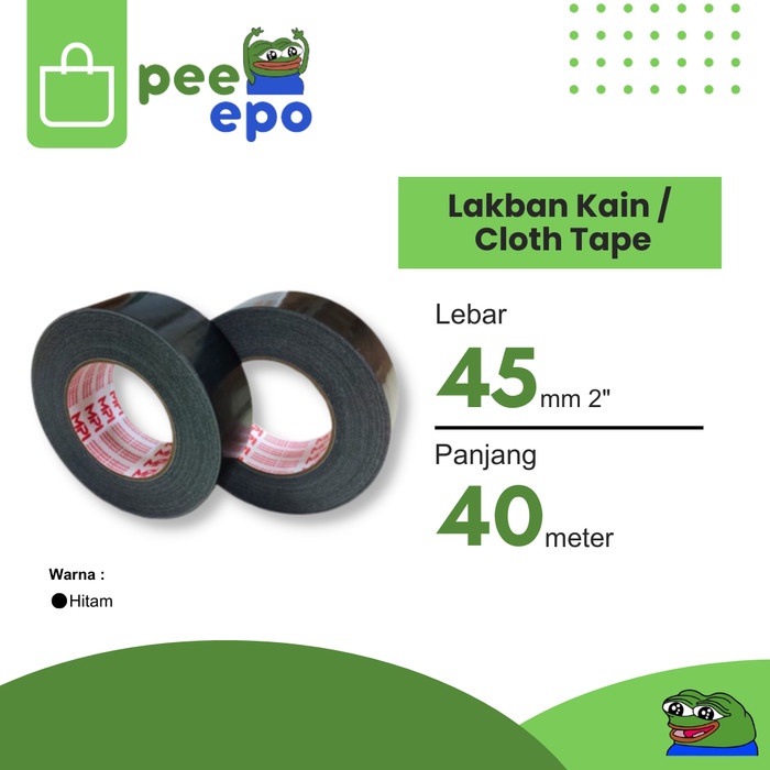 

Lakban Kain / Cloth Tape 45 mm x 40 Meter 2 Inch Merk MPI - Hitam