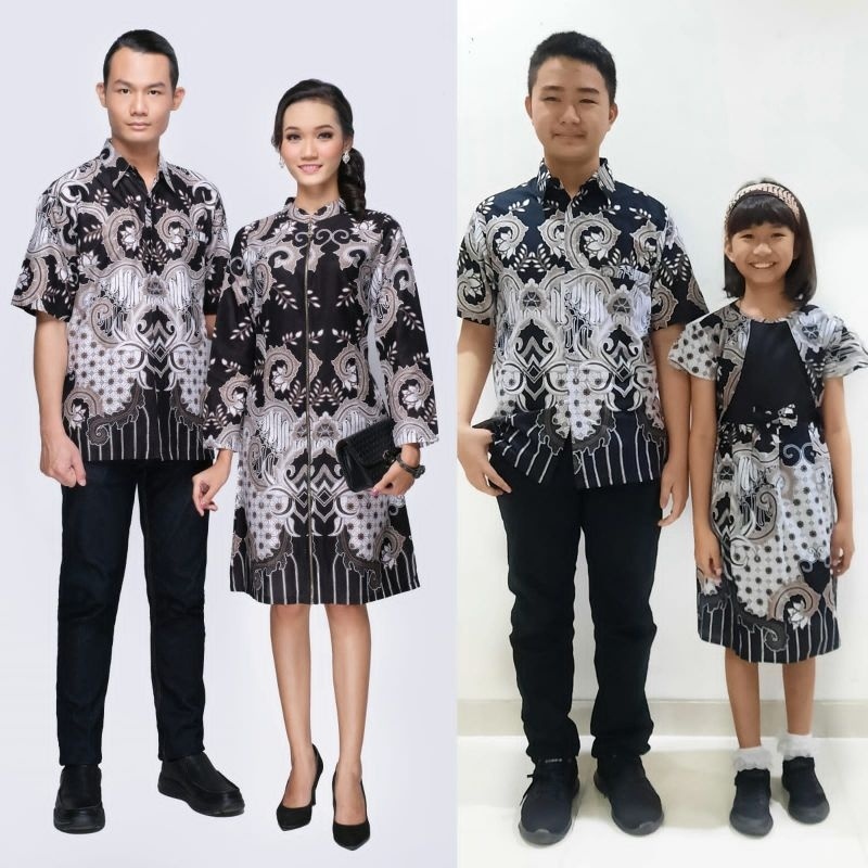 BATIK COUPLE KELUARGA FAMILY DRES TUNIK  PASANGAN MODERN UNTUK KONDANGAN TERBARU KEKINIAN AYAH IBU A