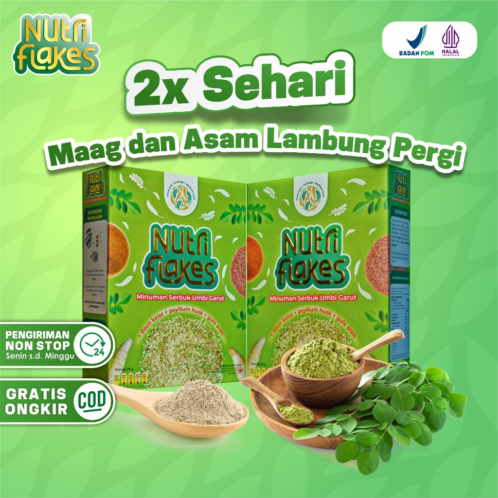 

100% ORIGINAL Nutriflakes Original - Sereal Sehat Umbi Garut Efektif Untuk Diet Diabetes Maag Akut Perbaiki Sistem Pencernaan & Terapi Asam Lambung Magh Kontrol Kolesterol Kolestrol Sereal Cereal Makanan Sehat Manjur Original Non Obat Isi 280gr