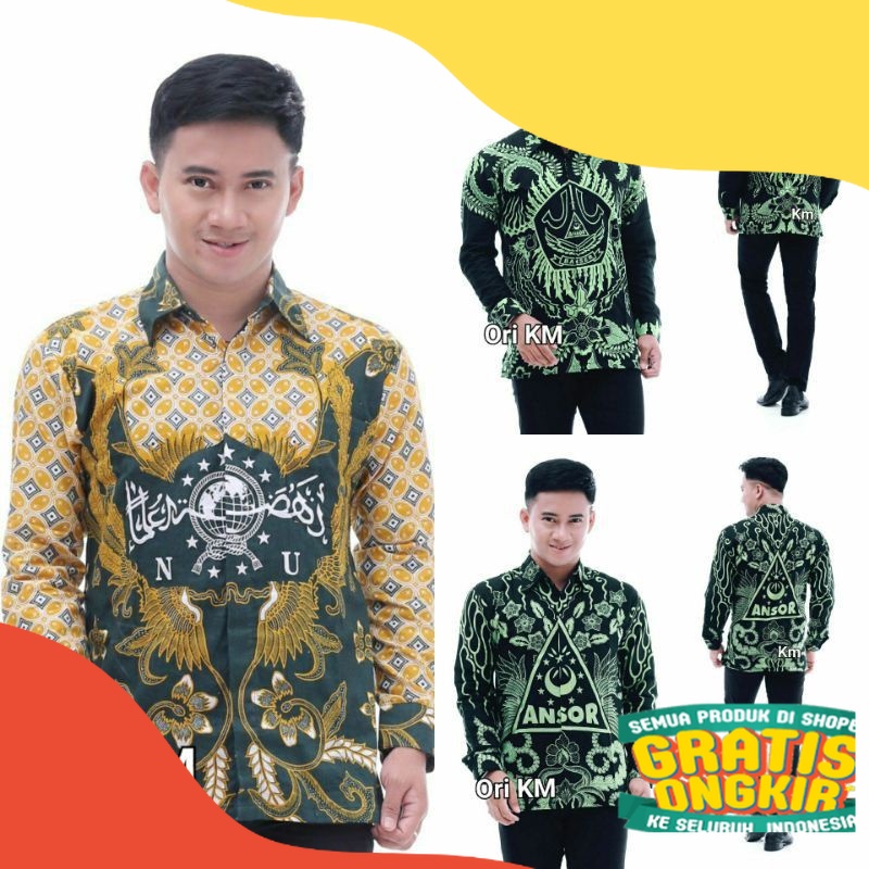 New Promo Kemeja Batik Banser Ansor NU  Seragam Batik pria remaja dewasa Nahdatul ulama Banser Ansor