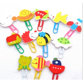 

penjepit klip kertas kartun kayu paper clip bookmark cartoon SKL001