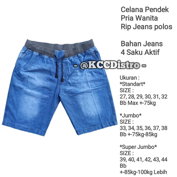 KCC Distro Celana Pendek Pria Jeans polos ukuran besar big size  Celana Distro Santai Murah