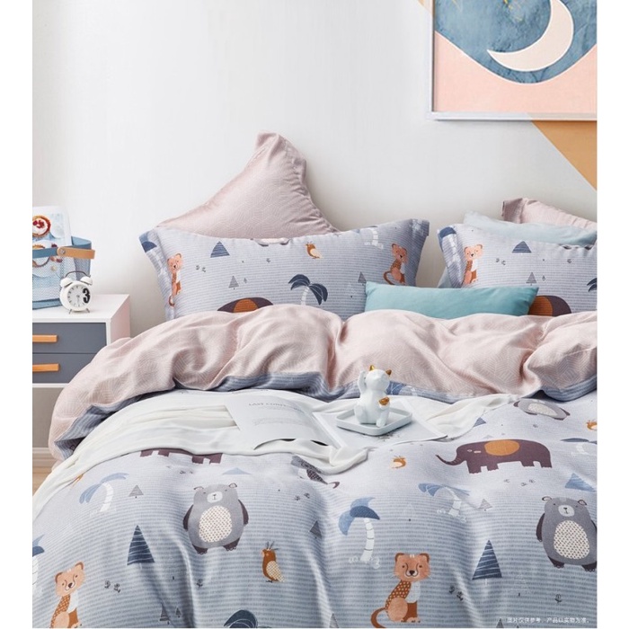 Idola Style Lavender Sprei Blue Safari Organic Bamboo 40S ATF-2483