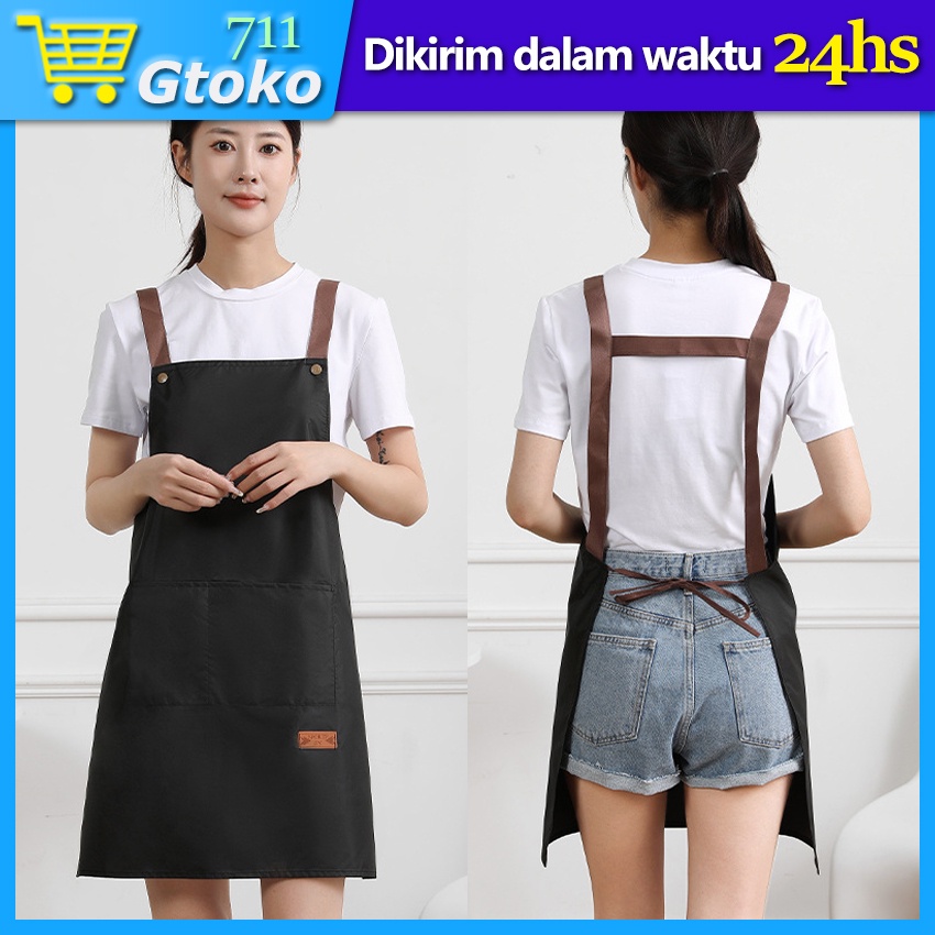 Apron Masak Polos Dapur Anti Air & Minyak Waterproof Celemek Koki