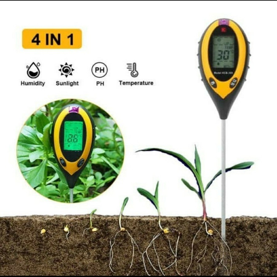 PH Meter Tanah Digital / Soil Analyzer / Alat Ukur pH Tanah 4 in 1