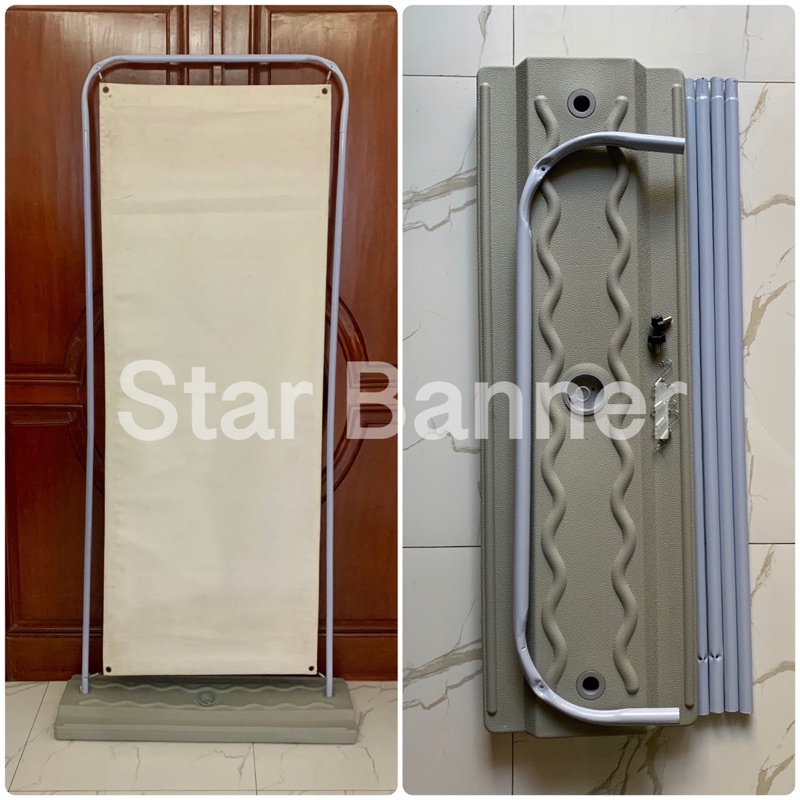 WY74F Standing Water Tank Door Frame Banner 60x160 bisa di isi air atau pasir