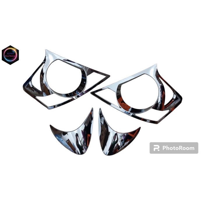 Paket Garnish Head Lamp Lampu Depan Belakang Brio 2016-2017 Chrome - Paket Otomotif aksesoris