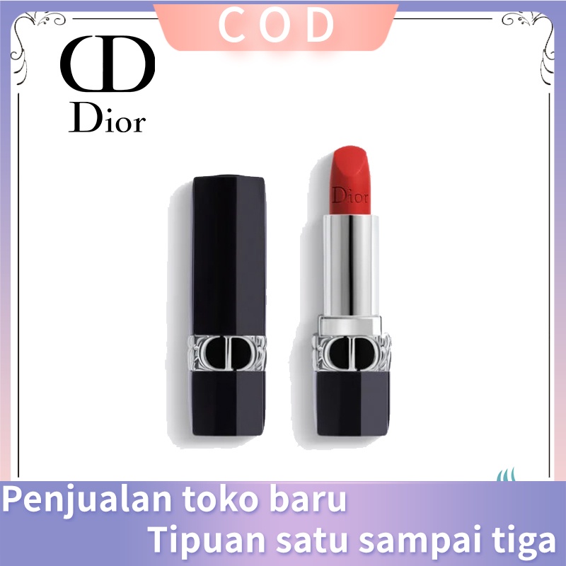 (COD) Dior Lipstik Rouge DIOR Refillable lipstick with 4 couture finishes: satin, matte, metallic & 