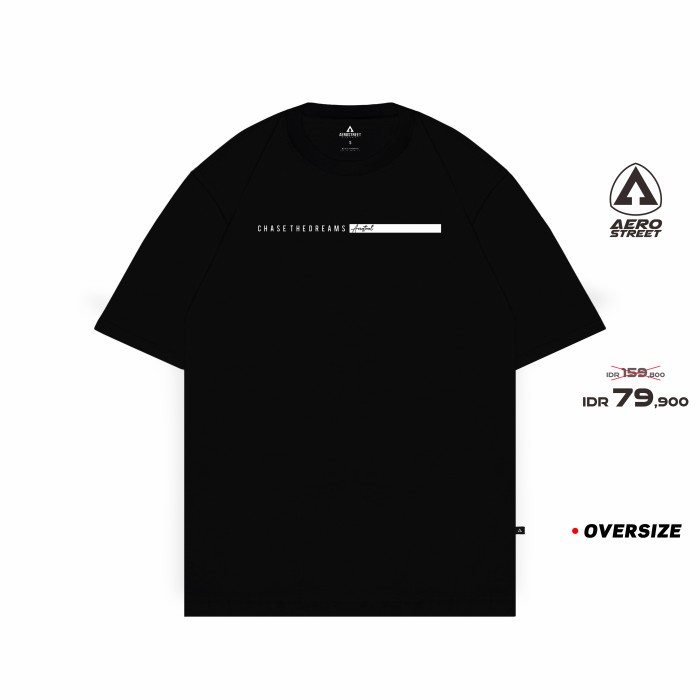 Baju Kaos Aerostreet T Shirt Oversize Dreamer Hitam Kaos FAAAA