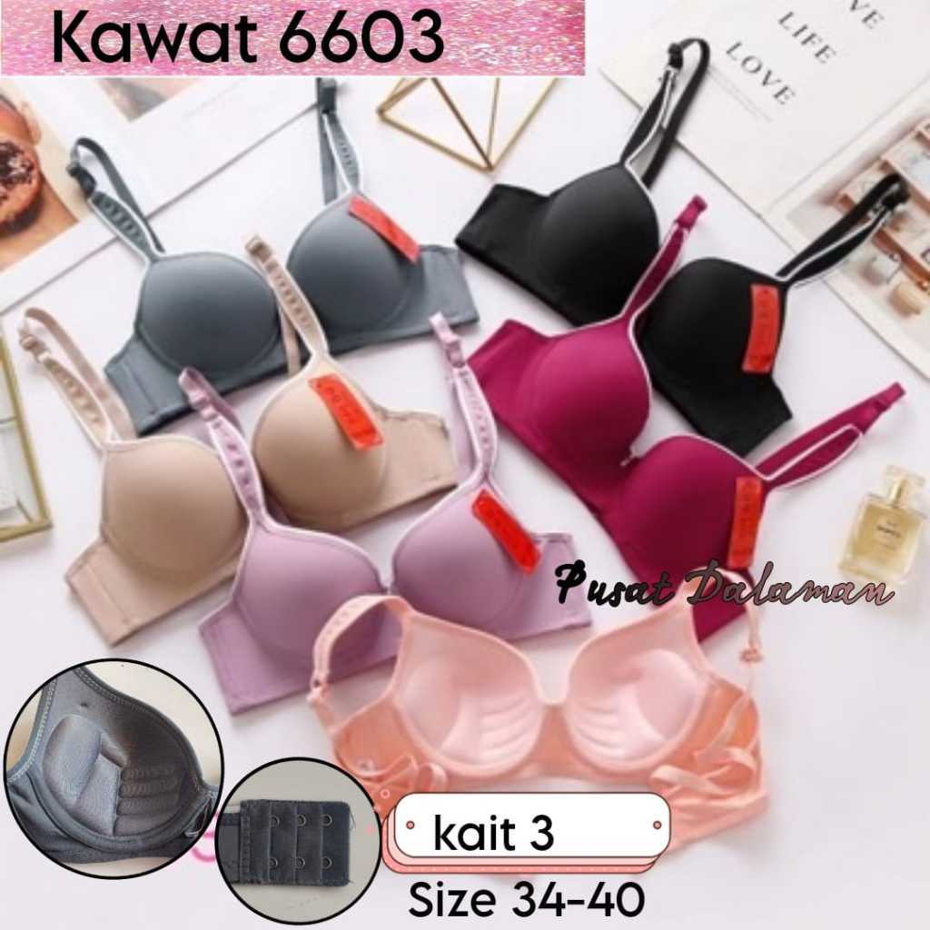 Grosir Dan Ecer Bra Wanita BH Kawat FEMA 6601 CUP A KECIL Dua PENGAIT Busa Tebal Sm01