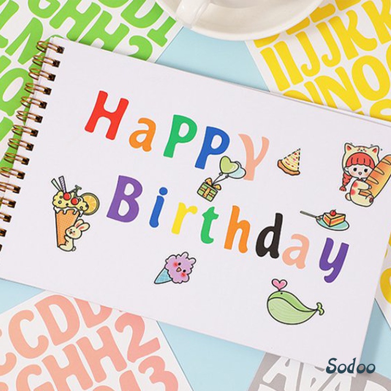 

Stiker alfabet kombinasi warna-warni stiker diy stiker cangkir air dekorasi komputer stiker tahan air - SO