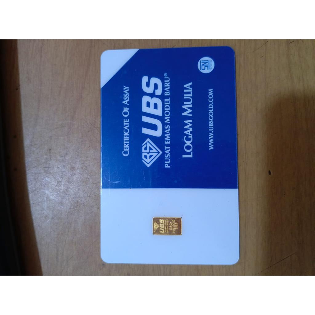 Emas Logam Mulia Batangan 0.5 Gram UBS Asli SNI