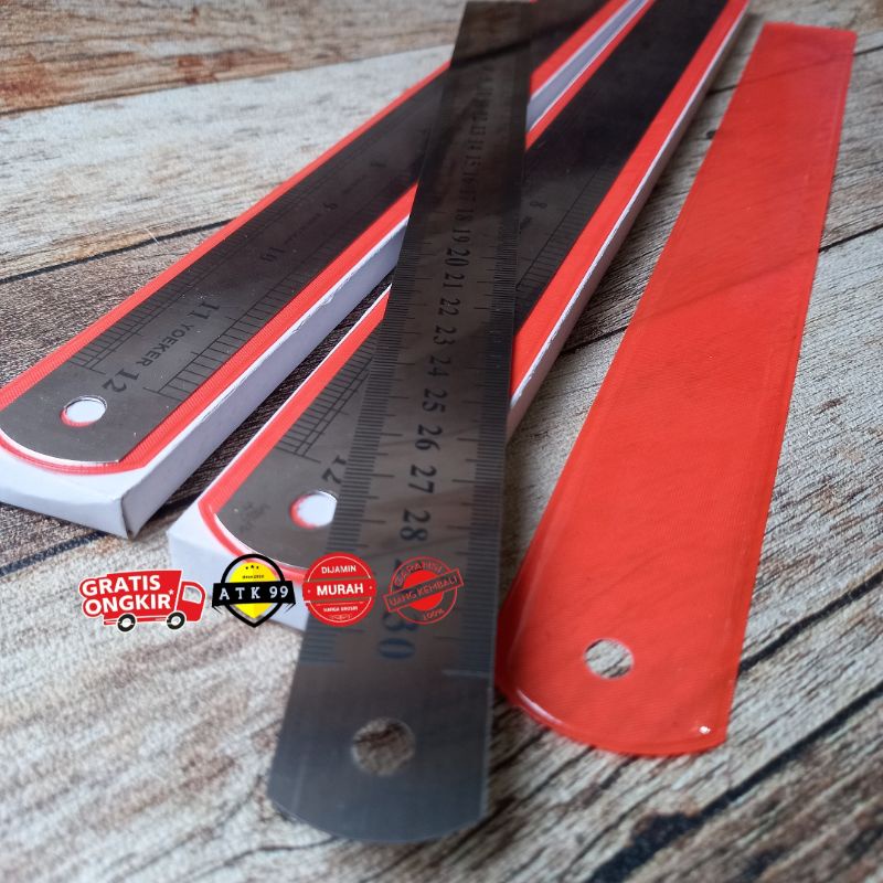 

STAINLEES STEEL -PENGGARIS BESI/Mistar 30cm/Penggaris Mistar