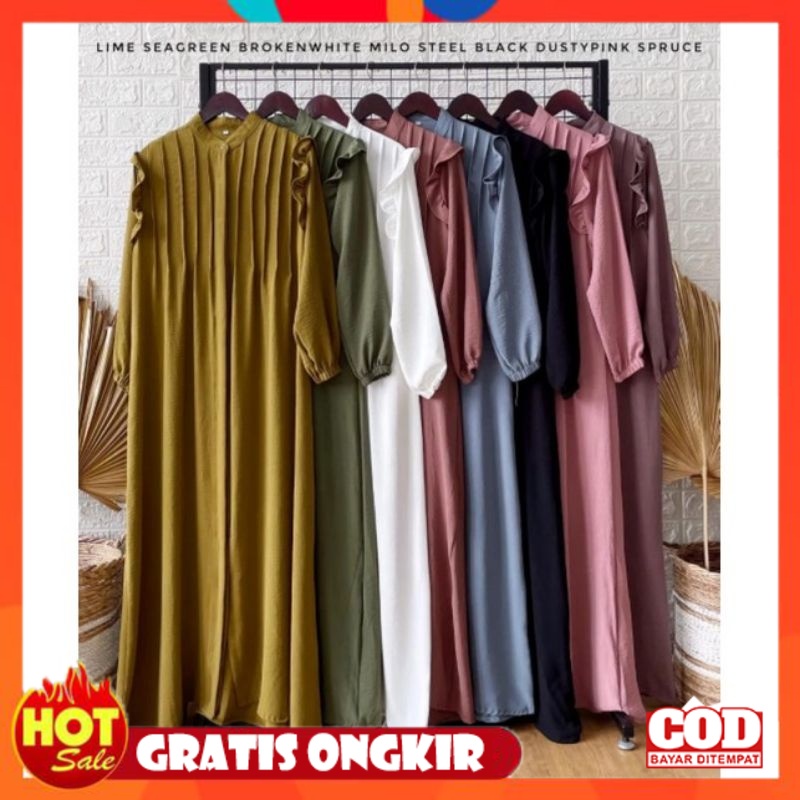 KAIN ADEM HALUS TEBAL / PGMT - TERMURAH THIARA DRESS GAMIS CRINKLE AIRFLOW POLOS MUSLIMAH WANITA VIR