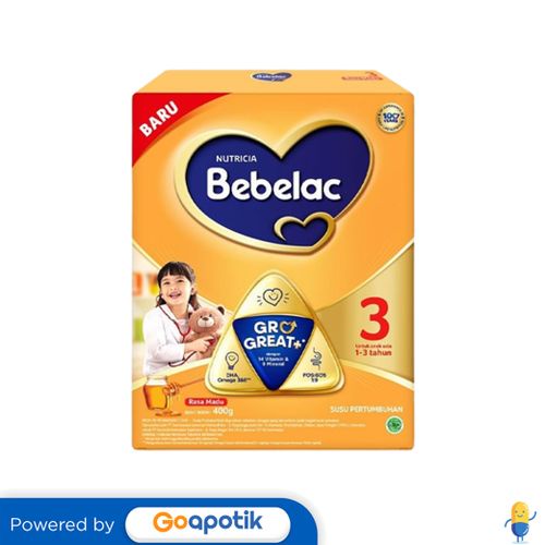 

Nutricia Bebelac 3 Usia 1-3 Tahun Rasa Madu 400 Gram Box