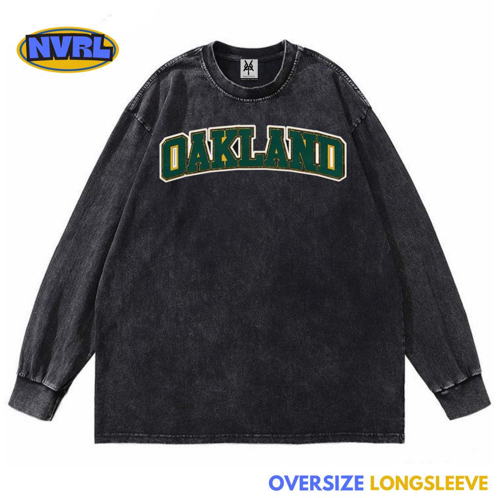 Kaos oversize longsleeve oakland washed washing vintage tee
