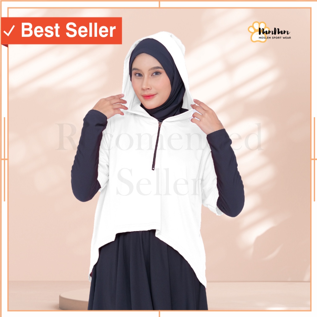 HOODIE WANITA KEKINIAN MURAH KOREAN STYLE - Asymmetric Hoodie Olahraga croptop Wanita Muslim