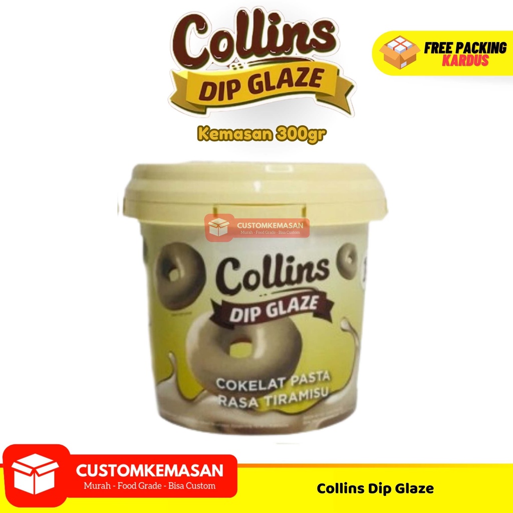 

Collins Dip Glaze Tiramisu 300g / Dip Glaze / Toping Es kulkul /Toping Roti bakar / Toping Kue Dip Glaze Collins / Toping Donat