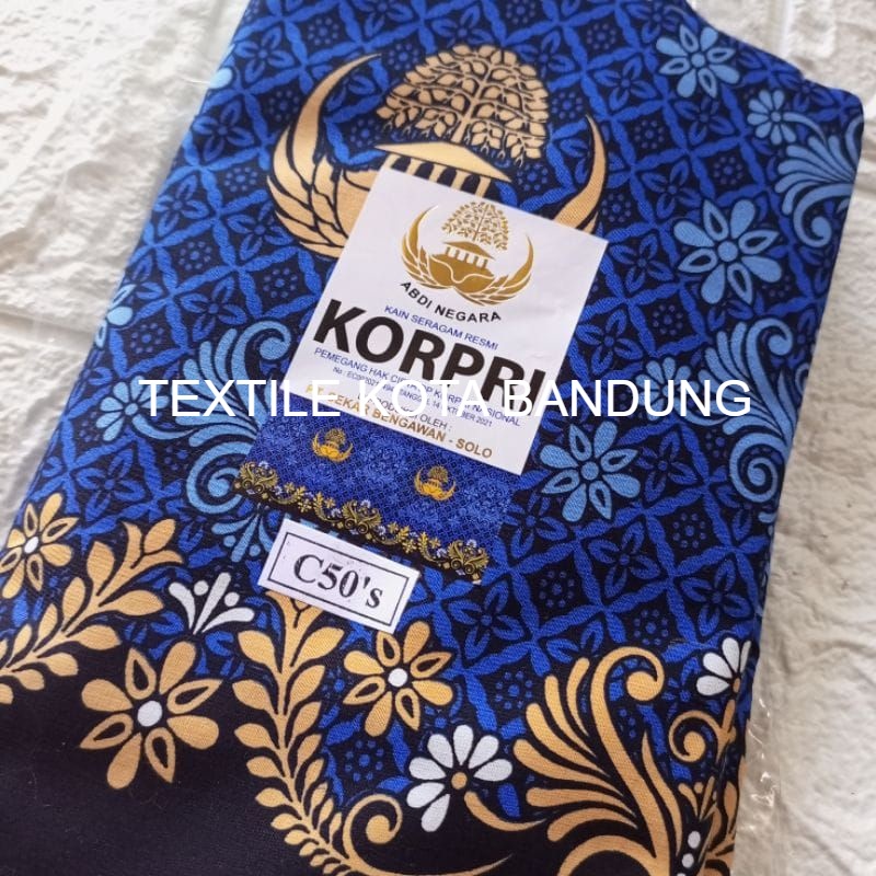 Kain batik seragam korpri c50s premium, bahan katun adem halus murah