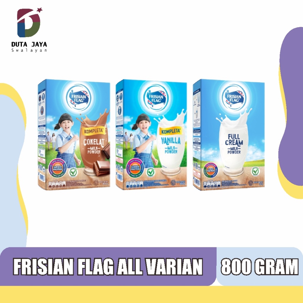 

Frisian Flag Susu Bubuk Full Cream, Vanilla, Cokelat Kompleta 800 Gram