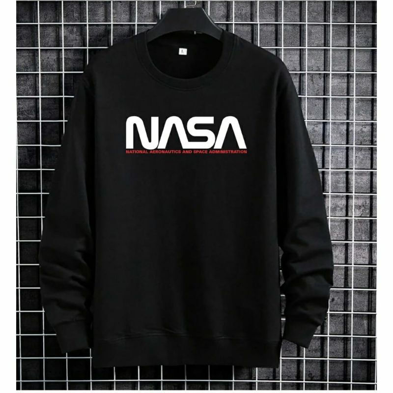 SWEATER NASA H&M CREWECK SCRIPT BAHAN BABY TERRY NASA HOODIE PRIAI JAKET NASA BISA COD