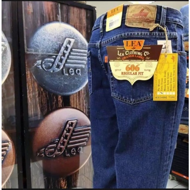 best -Celana Jeans Lea 606 Pria Original Standar-Reguler ukuran 28-38 - Biru, 33