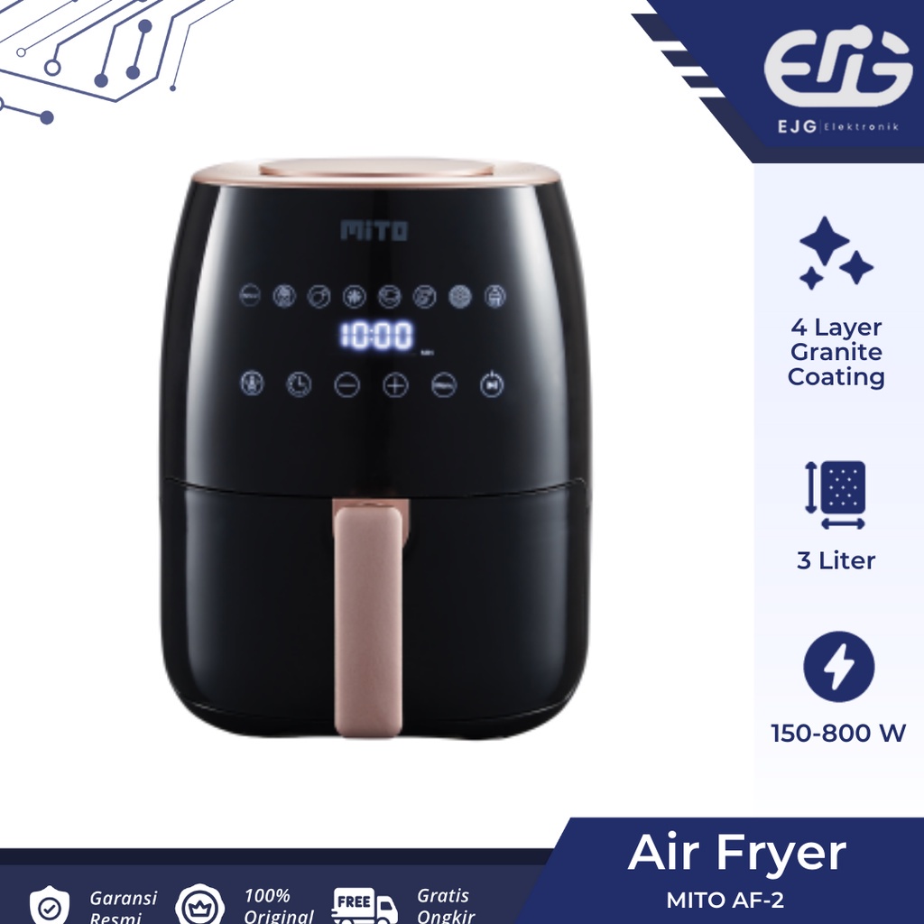 Air Fryer Mito AF2 Digital Air Fryer Mito Kapasitas AF 2 3 Liter - Low Watt