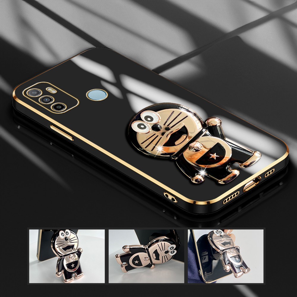 OPPO A33 A53 2020 Untuk Hp Phone Case Light Luxury Doraemon Holder Handphone Silikon Softcase