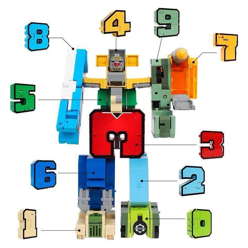 Mainan Anak Robot Mech Man Mechman Angka 0-9 Berubah Bentuk Edukasi Montesori Sensori Motorik Bekasi Jakarta Kado