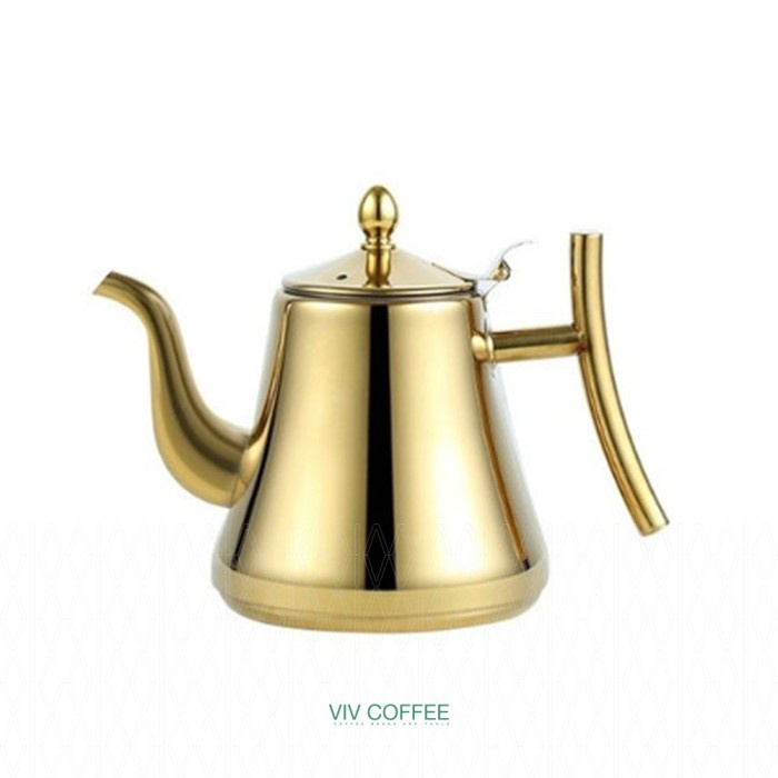 Teko Kopi Teh Stainless Steel Gold