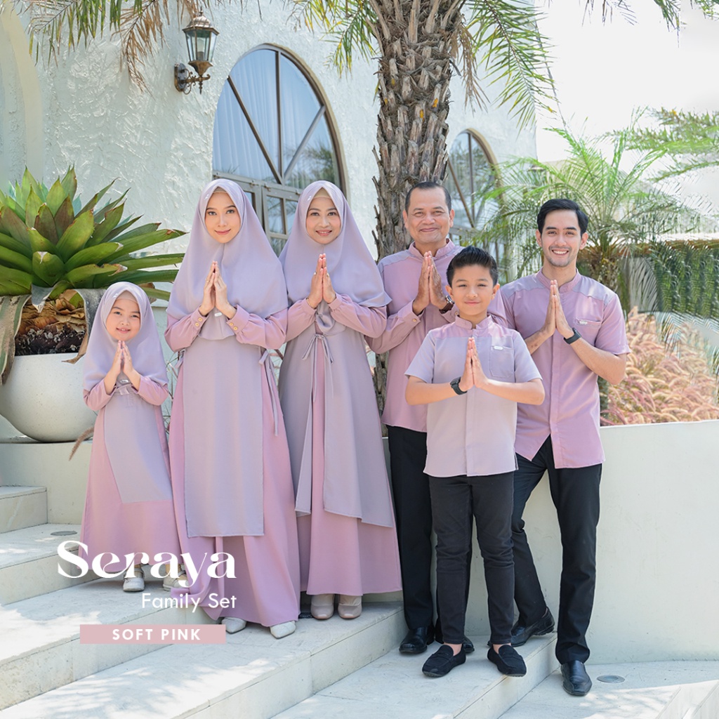 NAISHA OFFICIAL - SOFT PINK Seraya Family Set | Sarimbit | Baju Lebaran