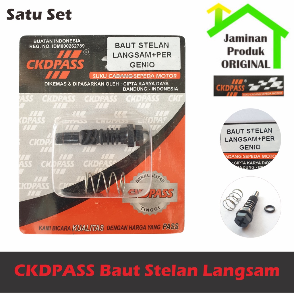 CKDPASS Baut Setelan Langsam Honda Genio Baud Stelan Set Plus Per