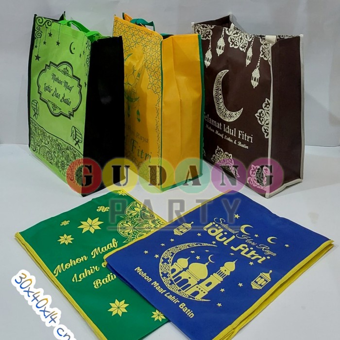 

[[ WSH - BEST SELLER ]] Spunbond Jahit Idul Fitri Warna/Tas Lebaran/Tas Spunbond/Goody Bag