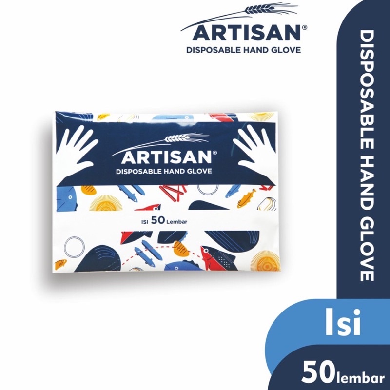 PPS - SARUNG TANGAN PLASTIK ARTISAN / HANDGLOVE DISPOSABLE PLASTIK isi 50 LEMBAR