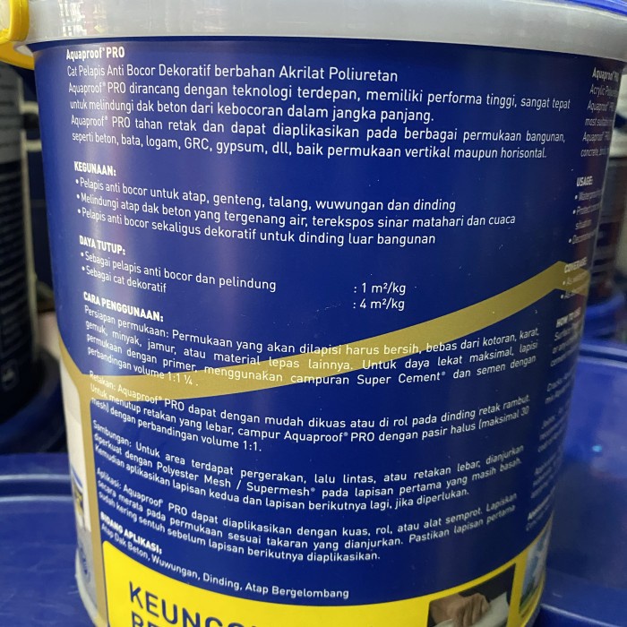 Cat Tembok Aquaproof Pro / Waterproofing Aquaproof Pro 4 Kg - Putih